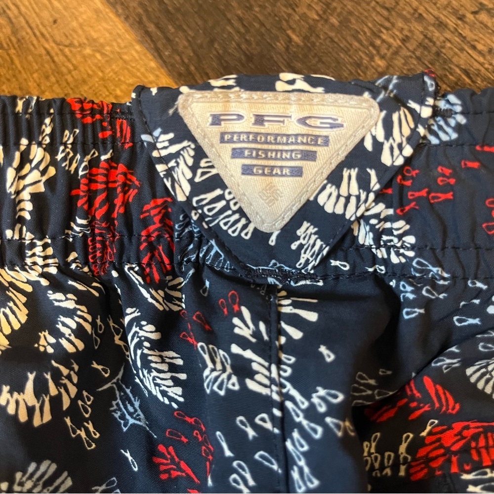 Columbia Floral Women's Athletic Shorts - Blue and Red - Picture 7 of 8